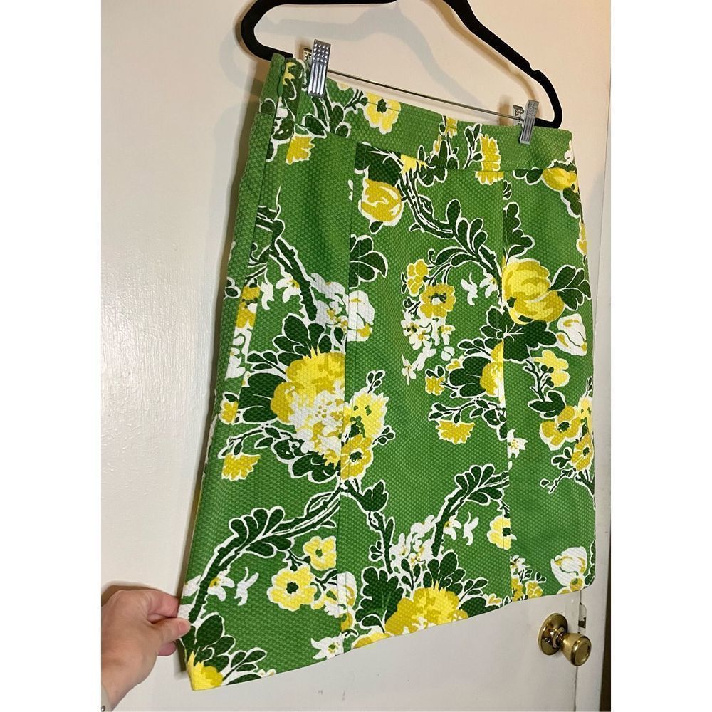 Talbots Vintage inspired faux wrap green and yellow skirt size 12 - Picture 8 of 8